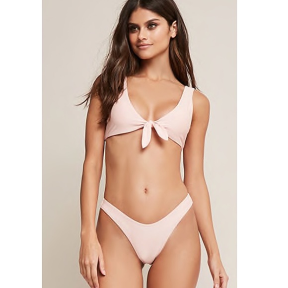 NWT Zanful Lite Pink Halter Tye Fashion Bikini Swim Suit - Picture 3 of 7